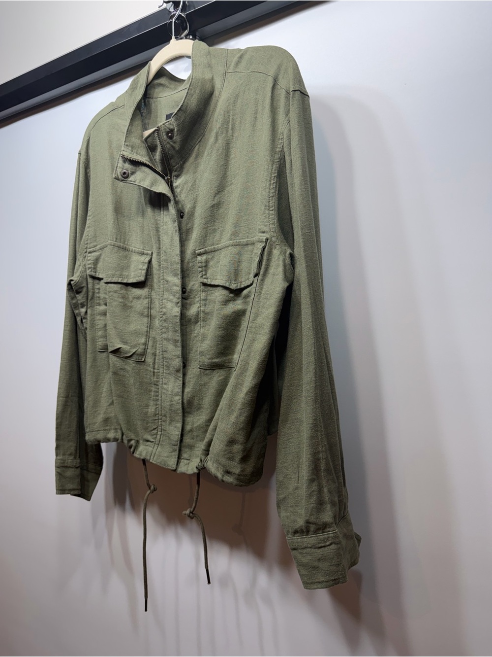 Sanctuary Armstrong Sage Green Linen Blend Utility Jacket XL NWT - Picture 3 of 13